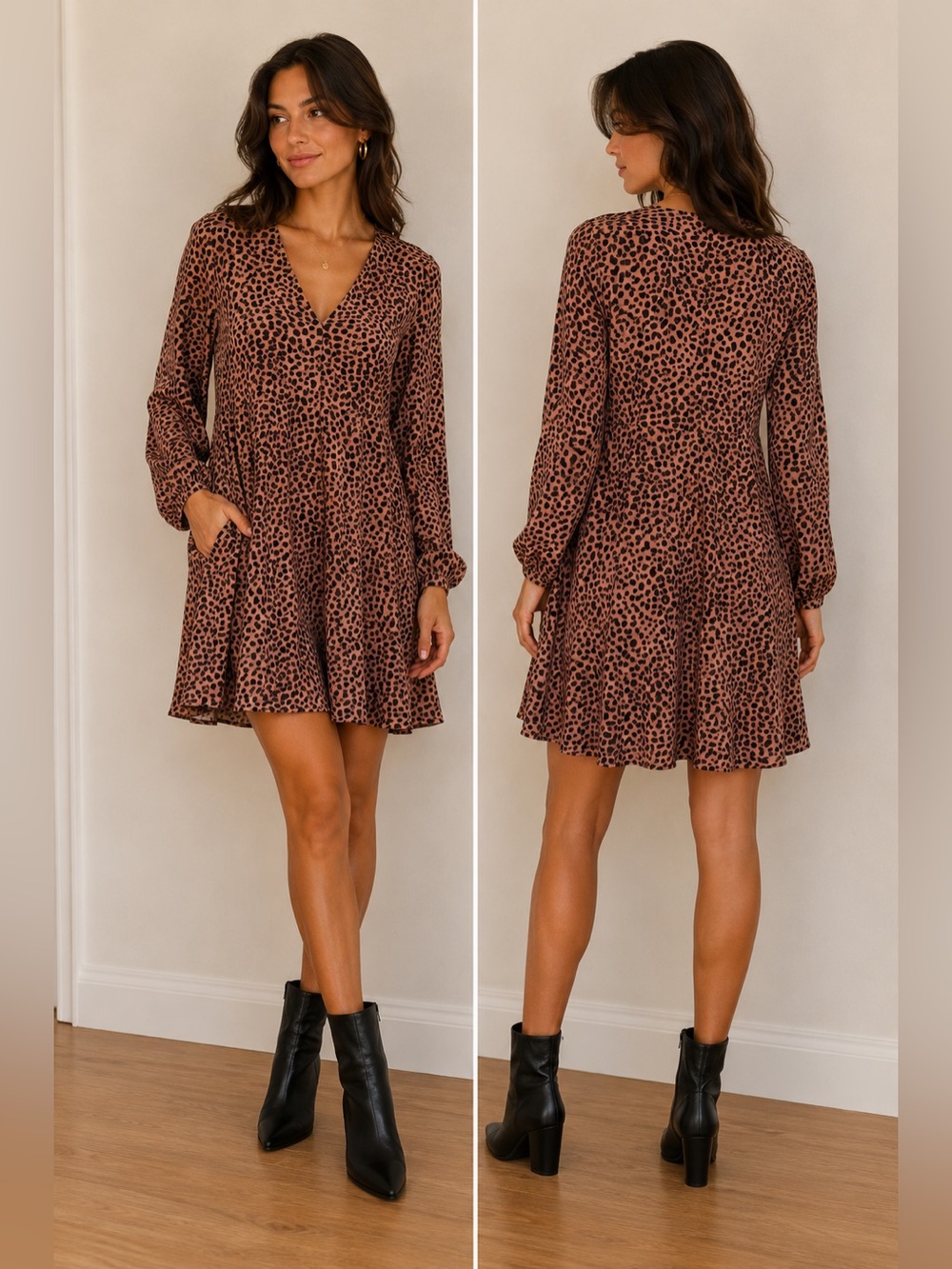 Leopard Women's Dress with Pockets!